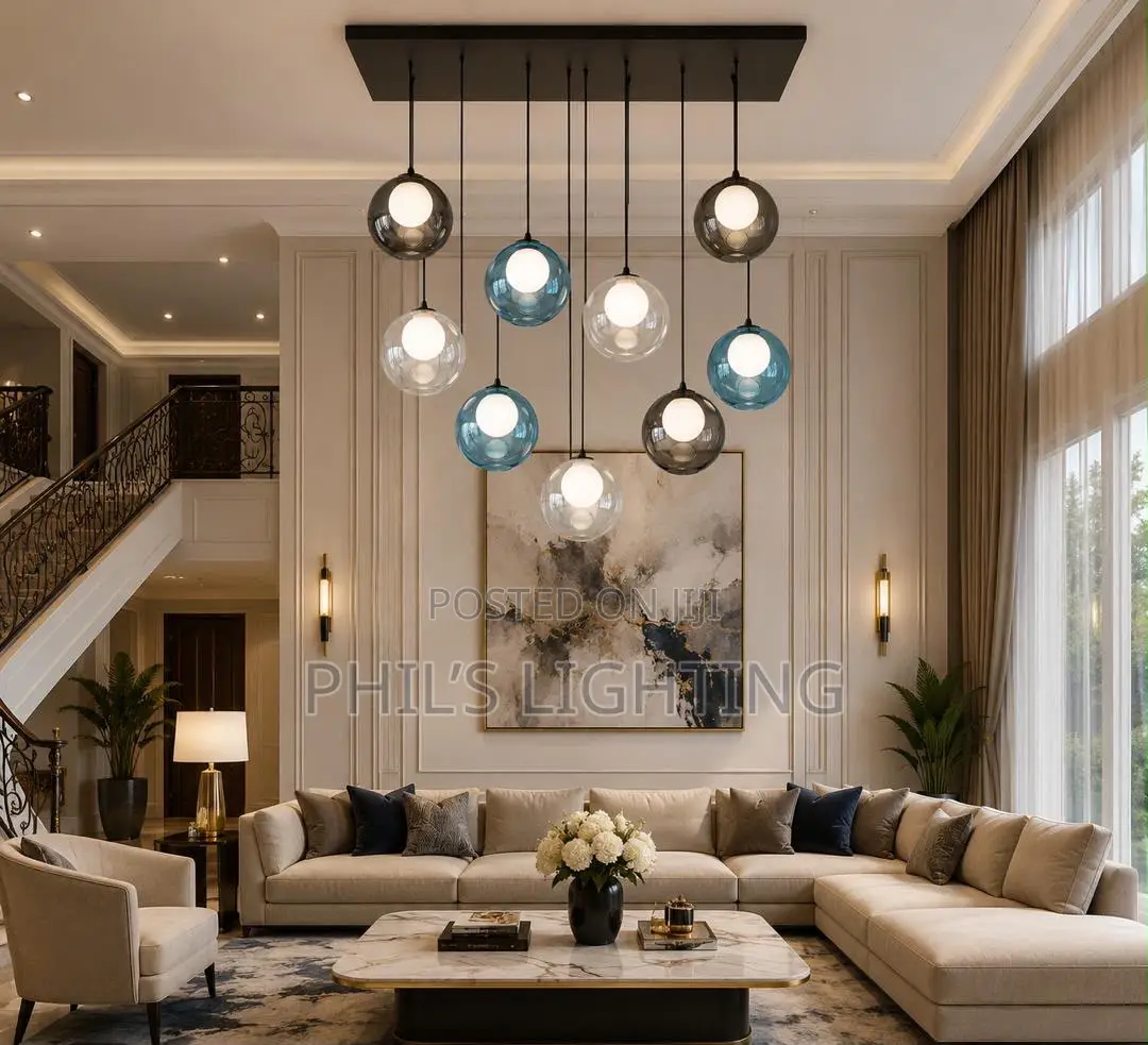 Gray Clear Glass Pendant Light Led Dimmable Colorful Luxury Lamp