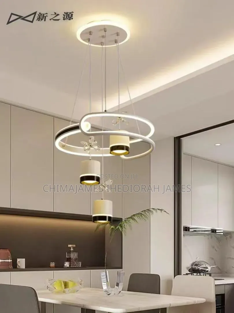 Modern LED Circular Chandelier Creative Home Decorative Lamp for Livin