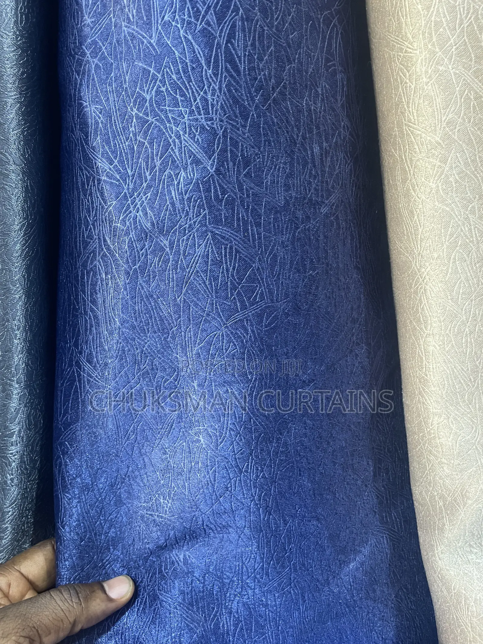 Blue Thick Curtain
