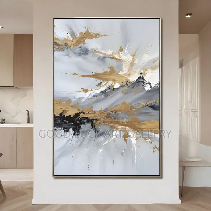 Modern Abstract Black and Gold Wall Art