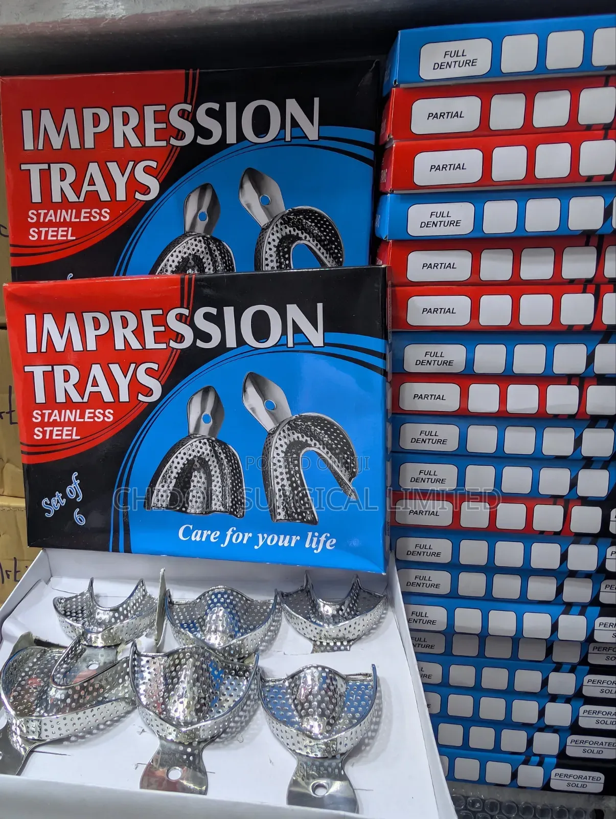 Dental Impressions Tray Metal Set of 6