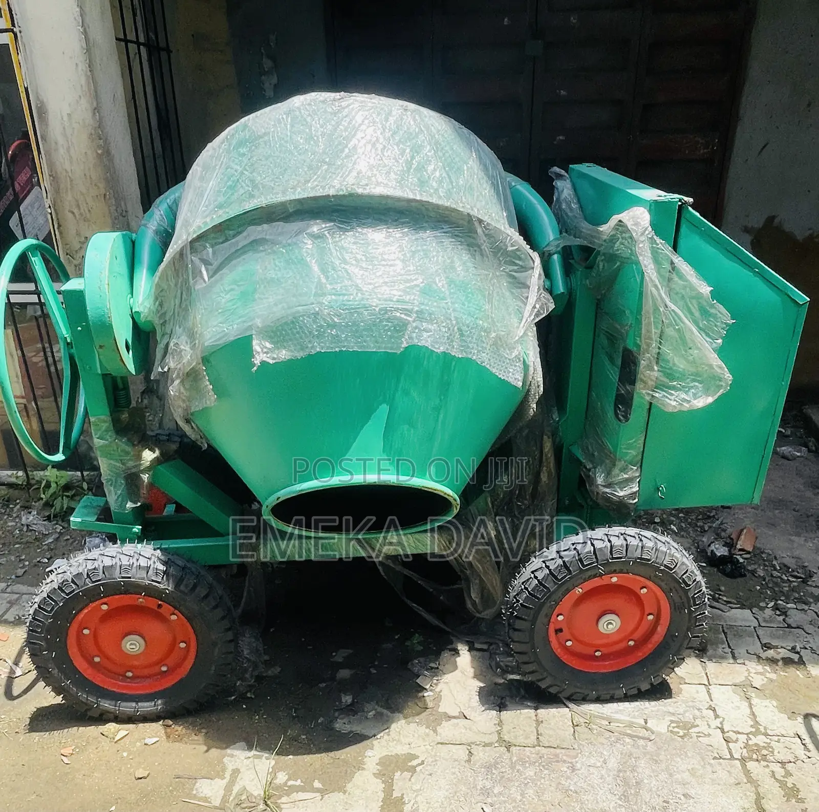 Germantec Concrete Mixer Has a 600 Liter Drum.