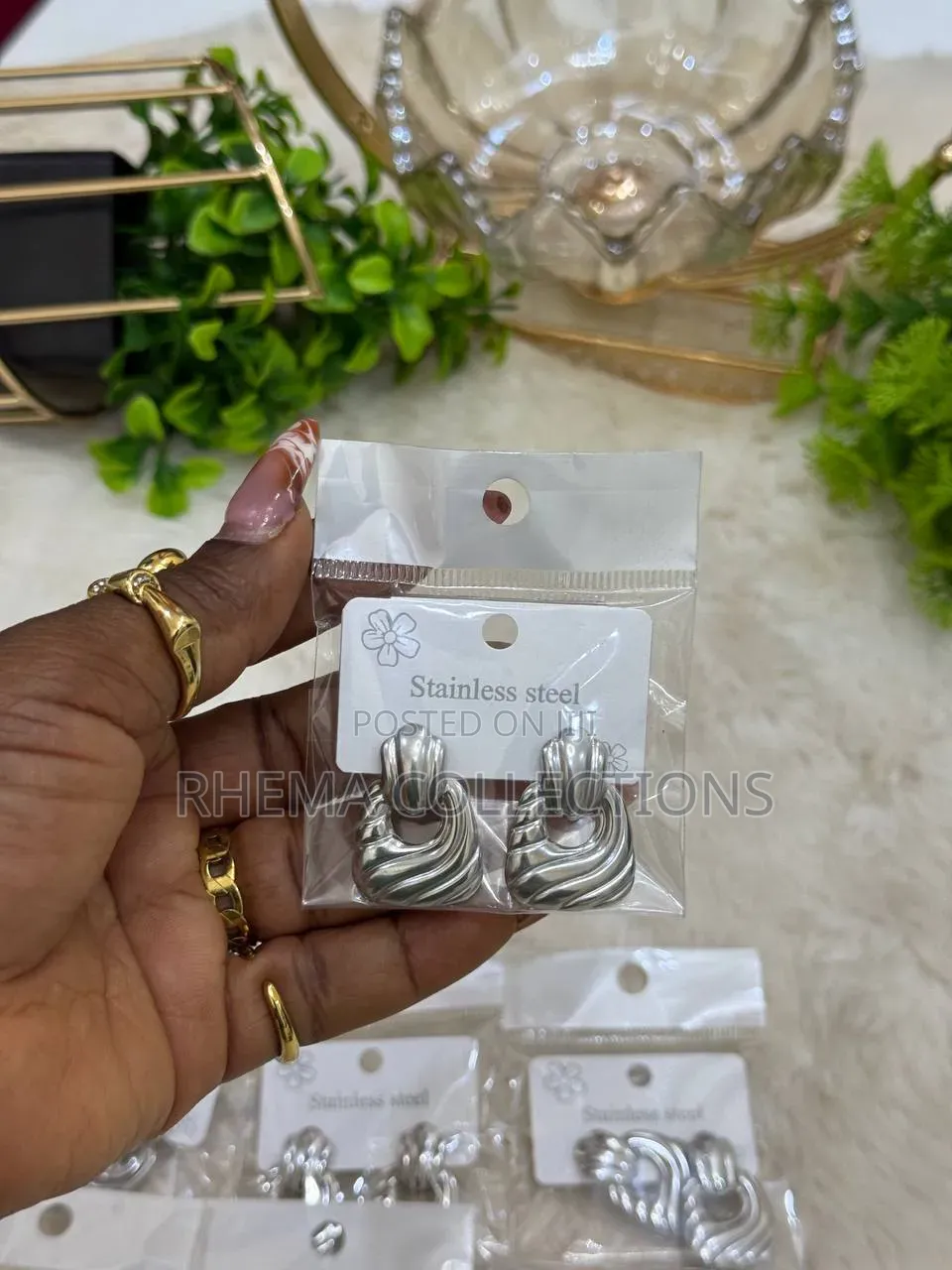 Lumina Twist Link Non-Tarnish Stainless Steel Earrings
