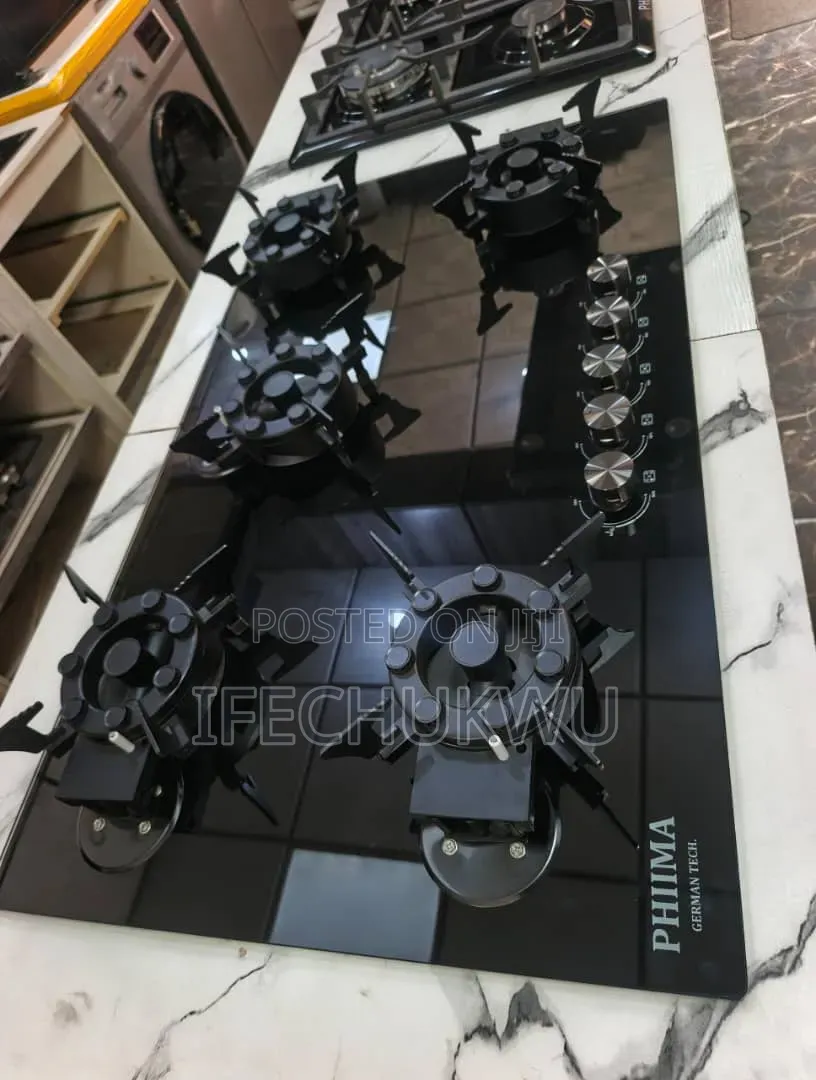 Original PHIIMA Built-in Flips Up 5 Burners Automatic Gas Cooker HOB