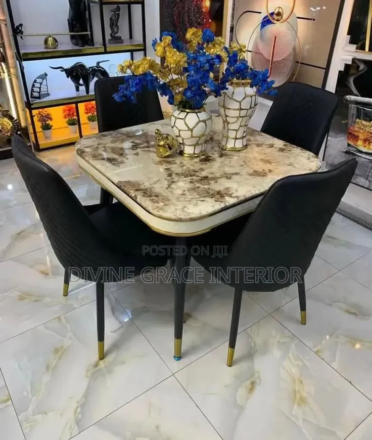 Marble Top 4 Seater Dining Set