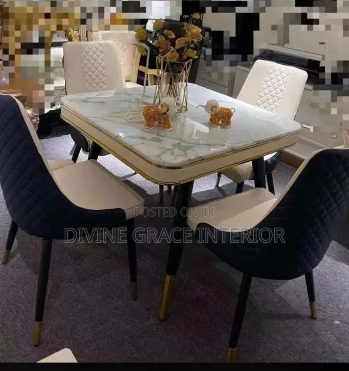 Marble Top 4 Seater Dining Set