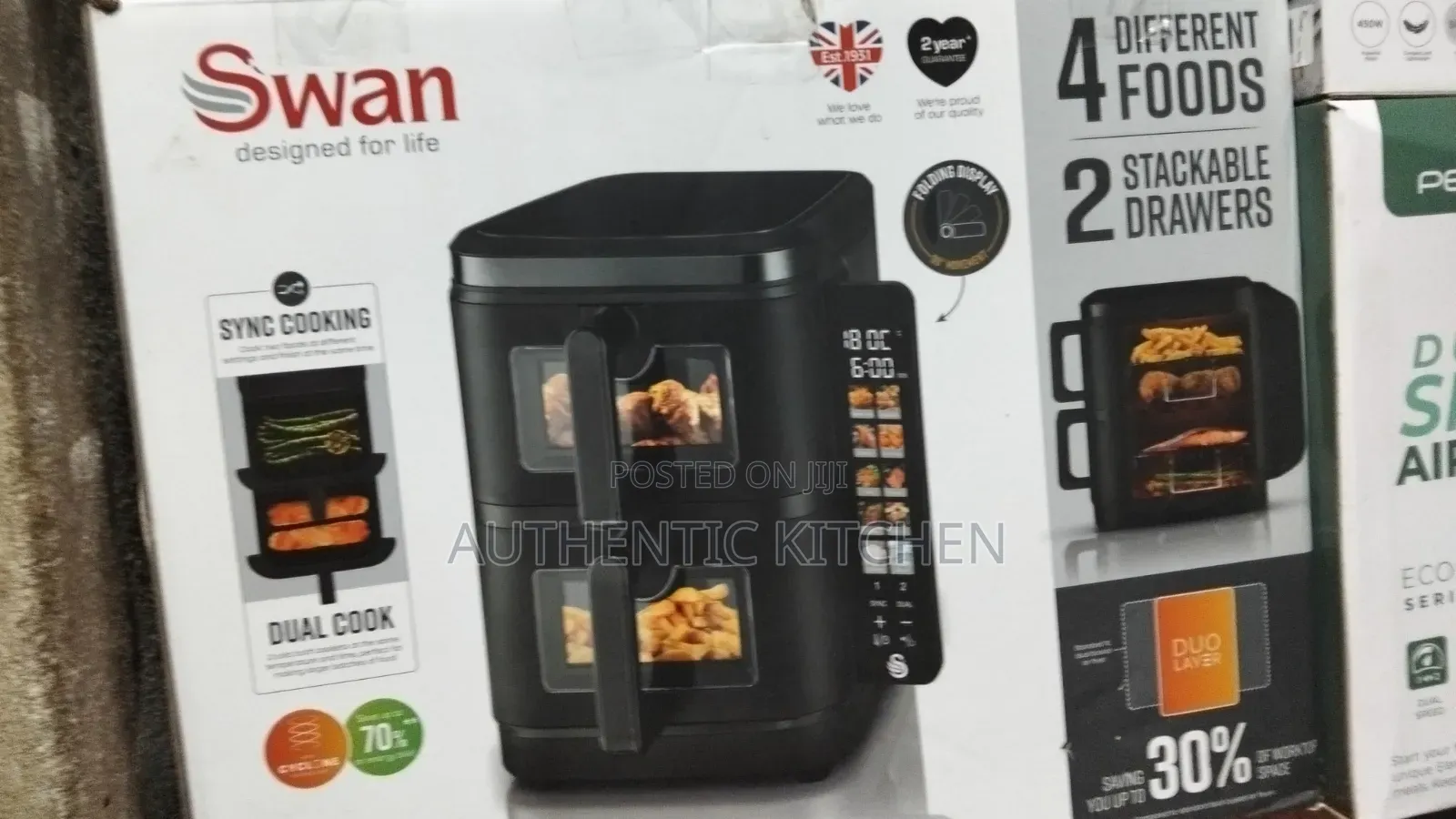 2 Stackable Drawers Air Fryer 11 Liter