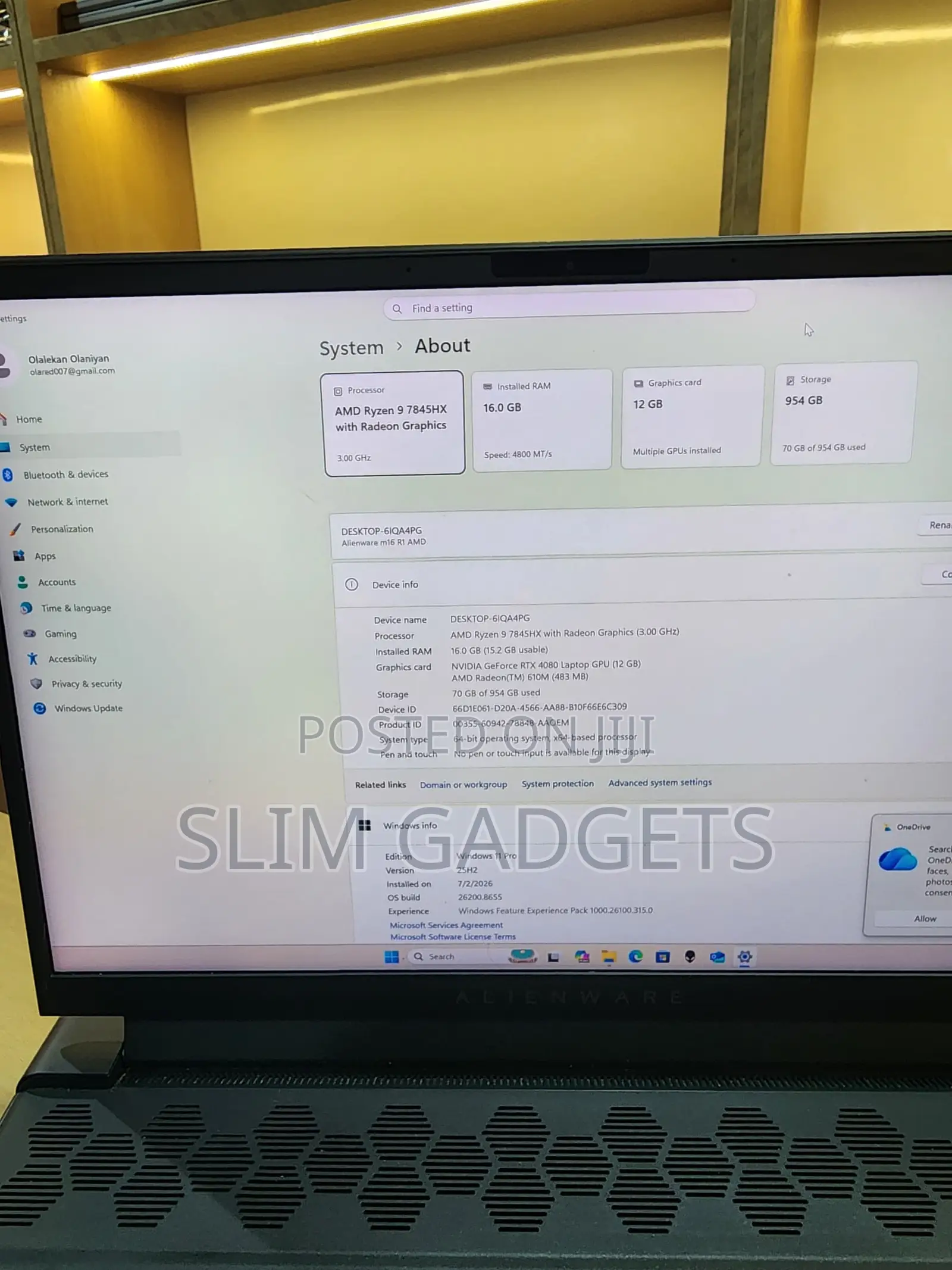 Laptop Alienware M16 R1 16GB AMD Ryzen 9 SSD 1T