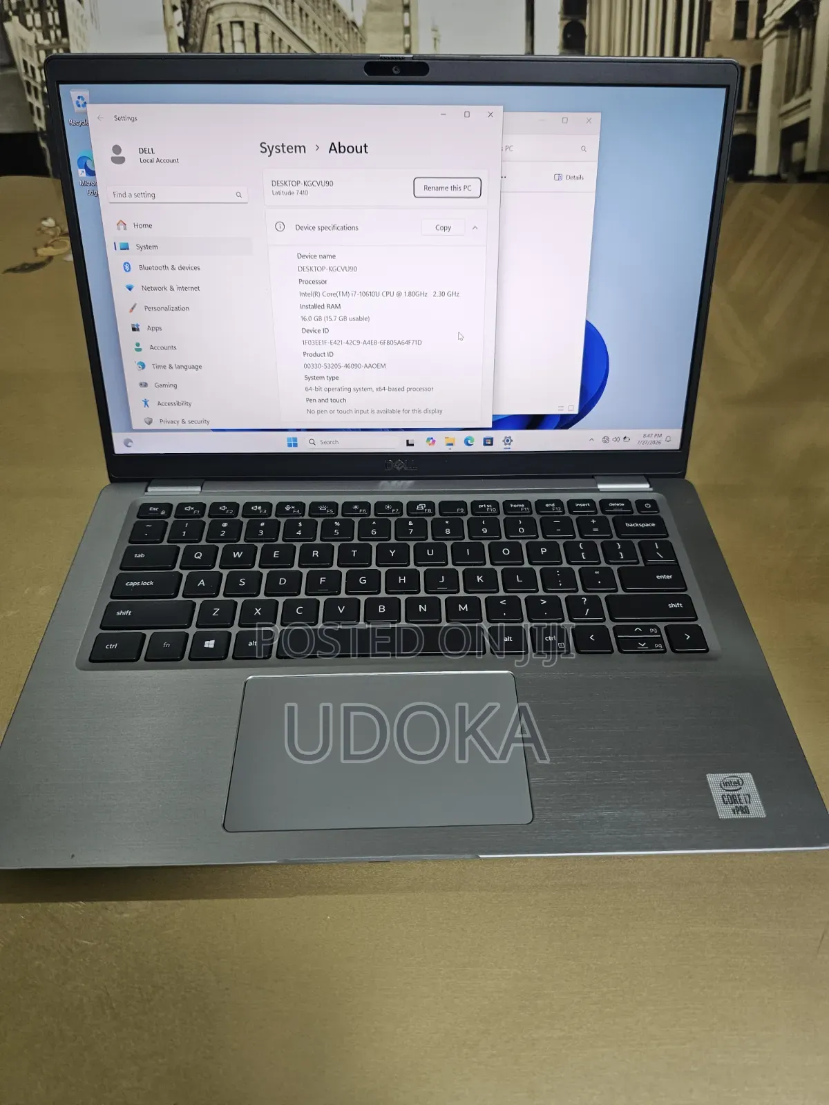 Laptop Dell Latitude 7410 16GB Intel Core i7 SSD 512GB