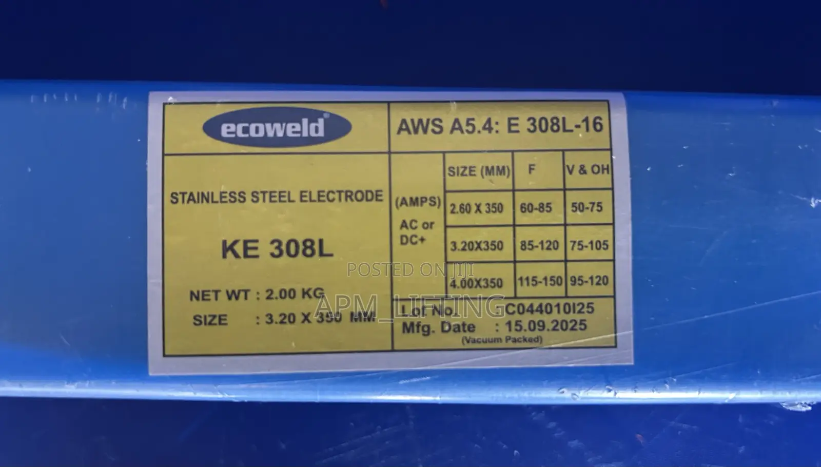 3.2mm X 350mm Ecoweld KE 308L Stainless Steel Electrode Package