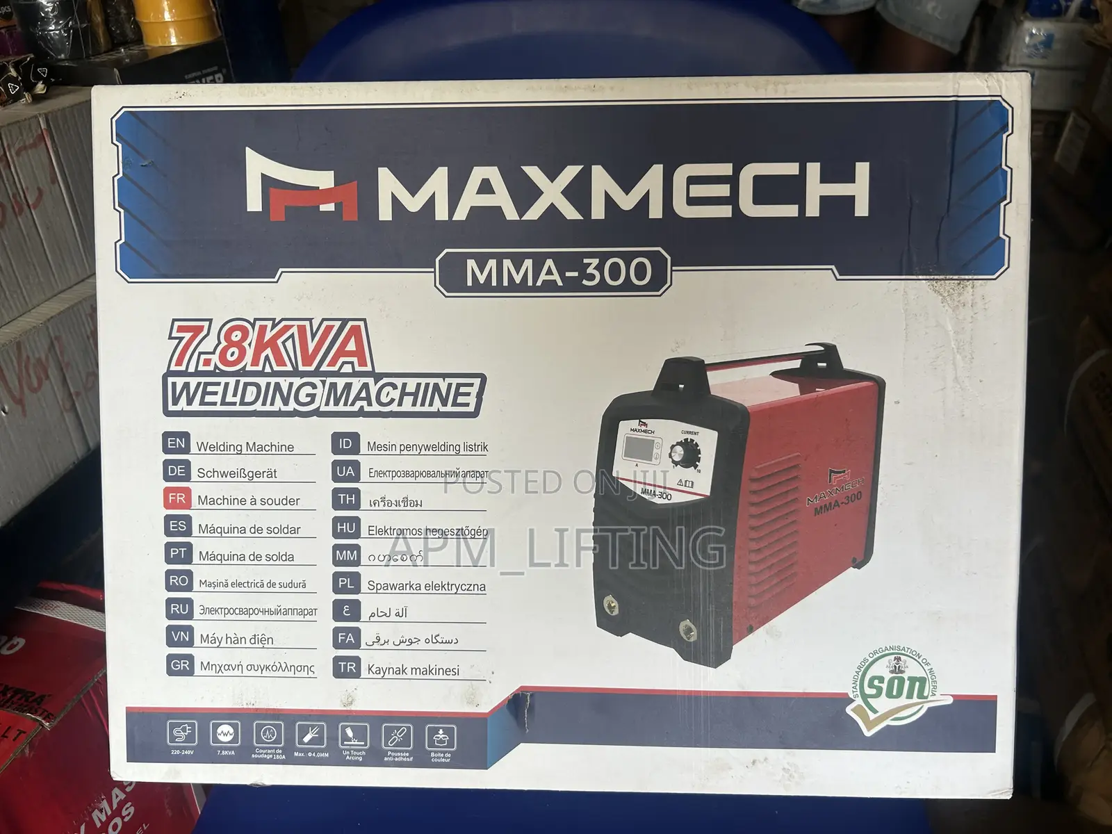 Maxmech MMA-300 Welding Machine With a Power Rating of 7.8KVA.