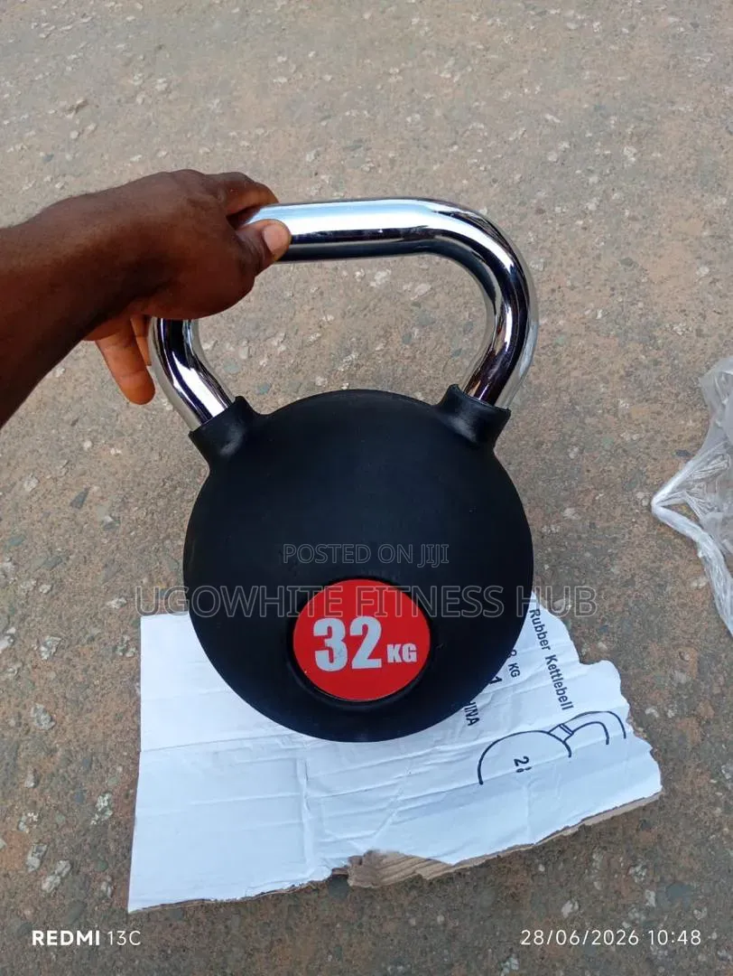 32kg Rubber-Coated Kettlebell