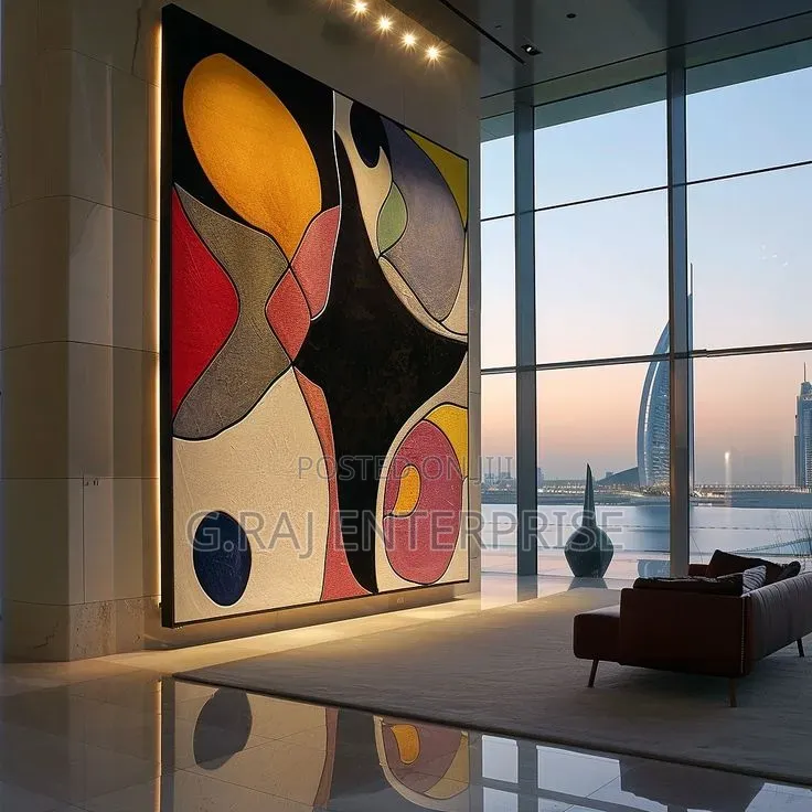 Custom Interior Design Abstract Canvas Living Sit Room Abuja