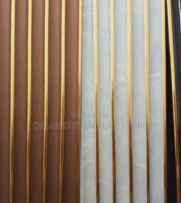 Luxury Decorative PVC Wall Panel With Gold Strips