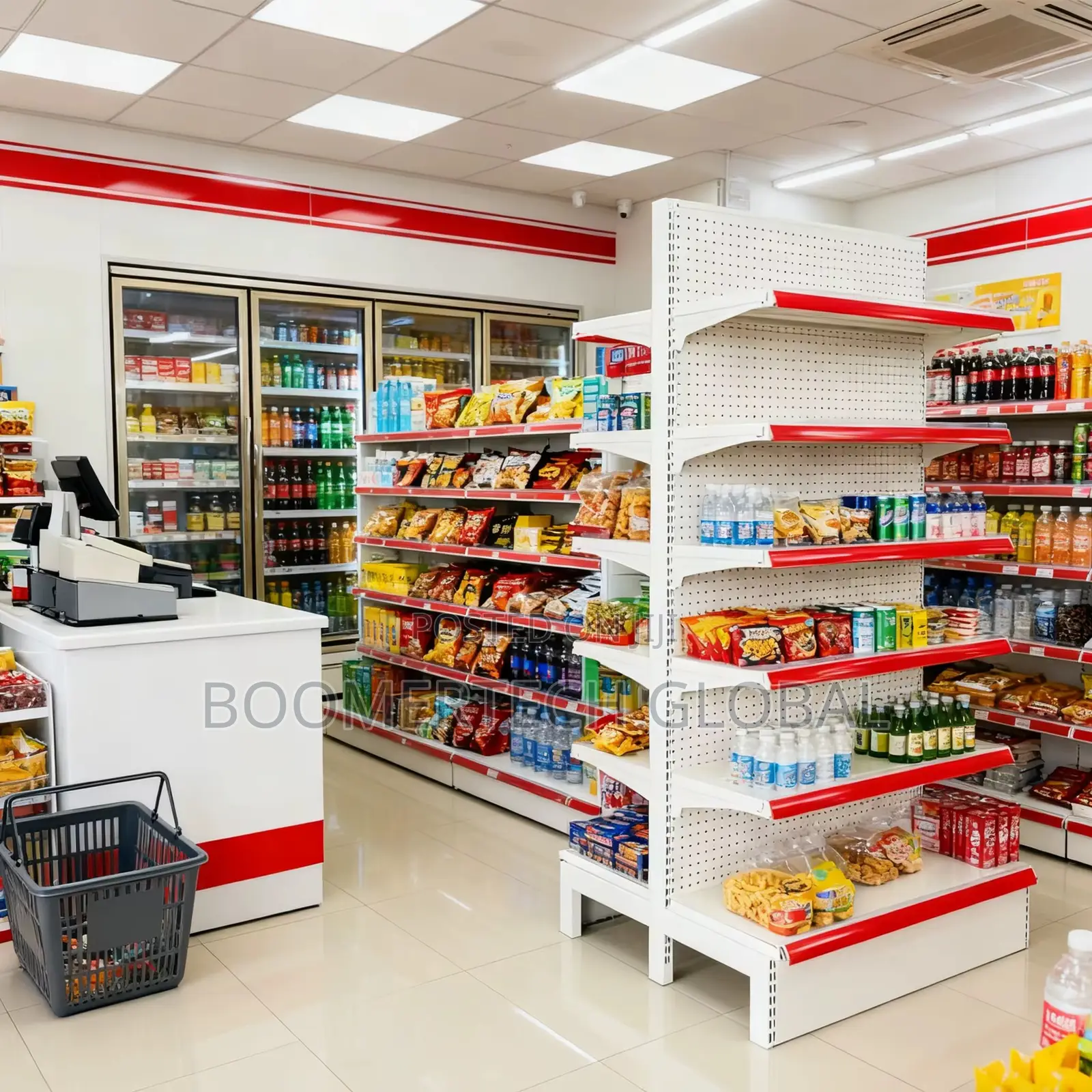 Full Supermarket Store Shelves Setup