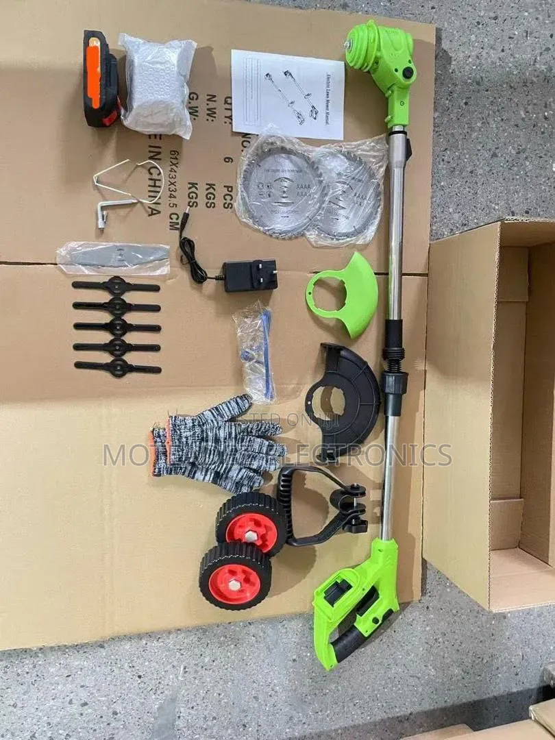 Heavy Duty Rechargeable Grass/Stem Cutter With 2Blades/2Tyre/2 Battery