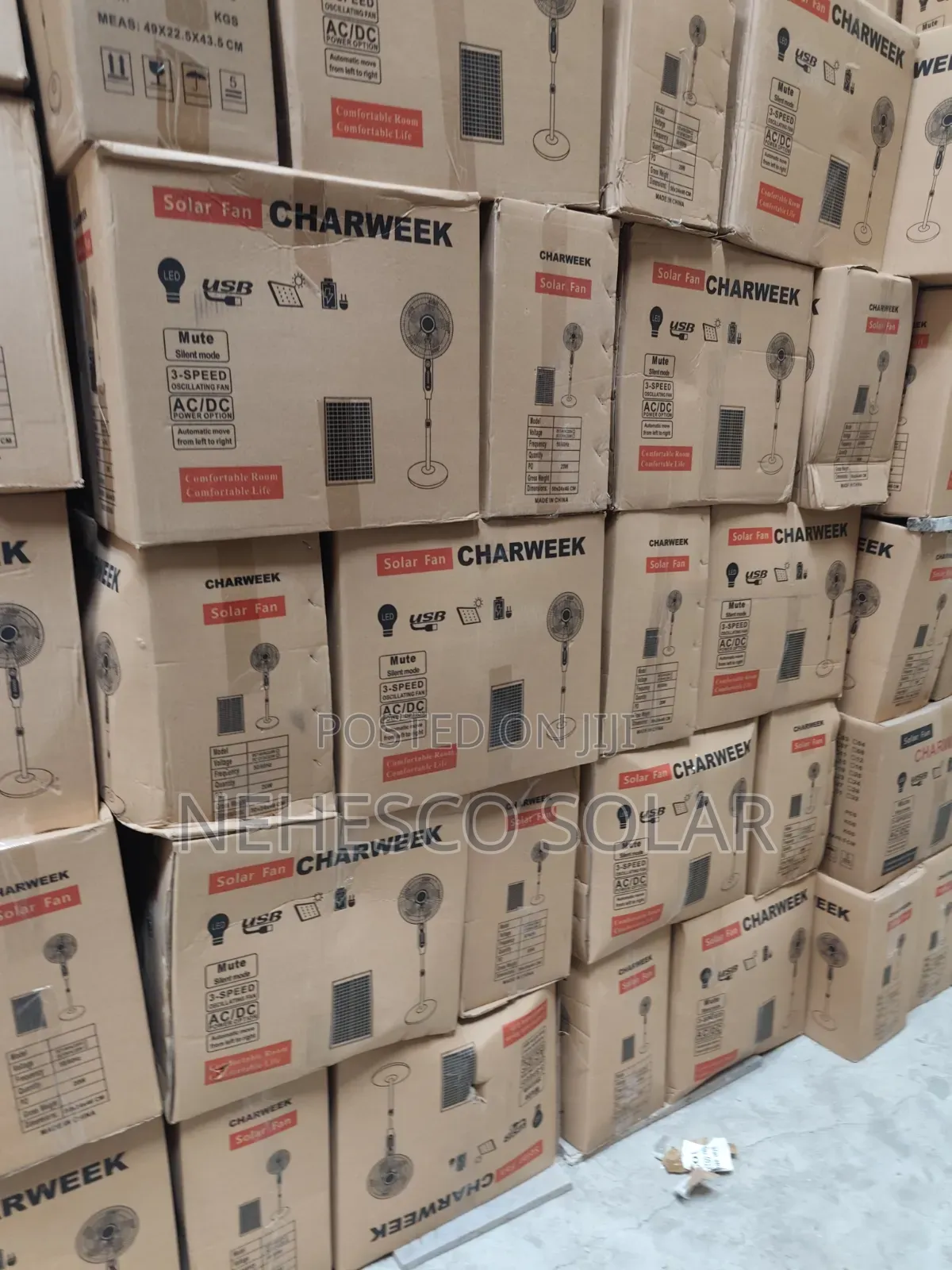 Charweek 16" Solar Fan – Powerful Cooling Anytime, Anywhere