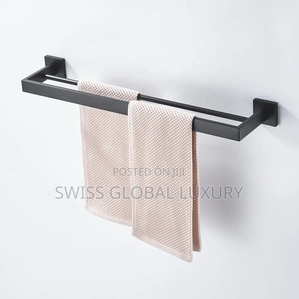 Quality 90cm Double Black Steel Tower Rack
