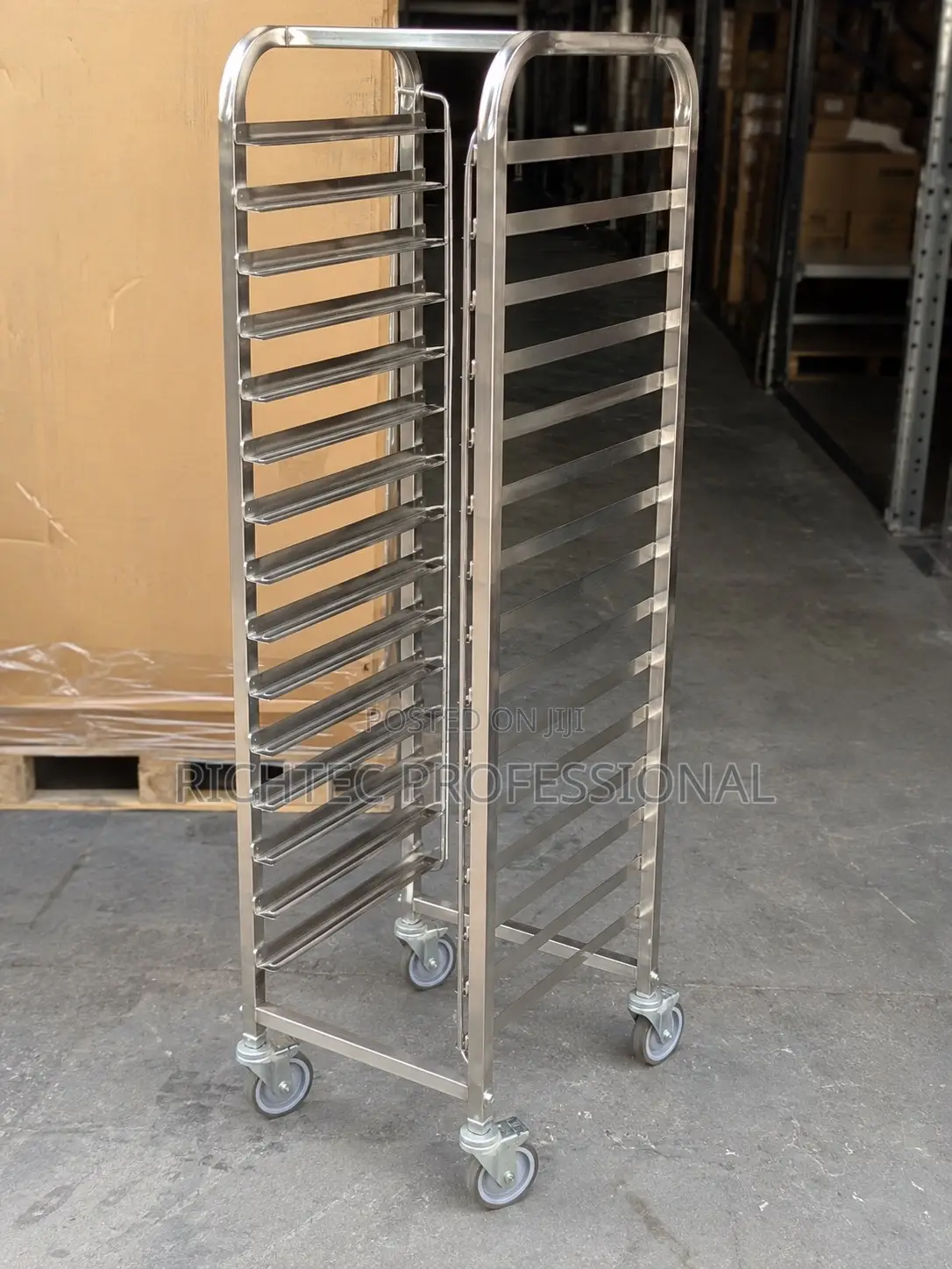 High Quality 15-Step Stainless Tray Trolley