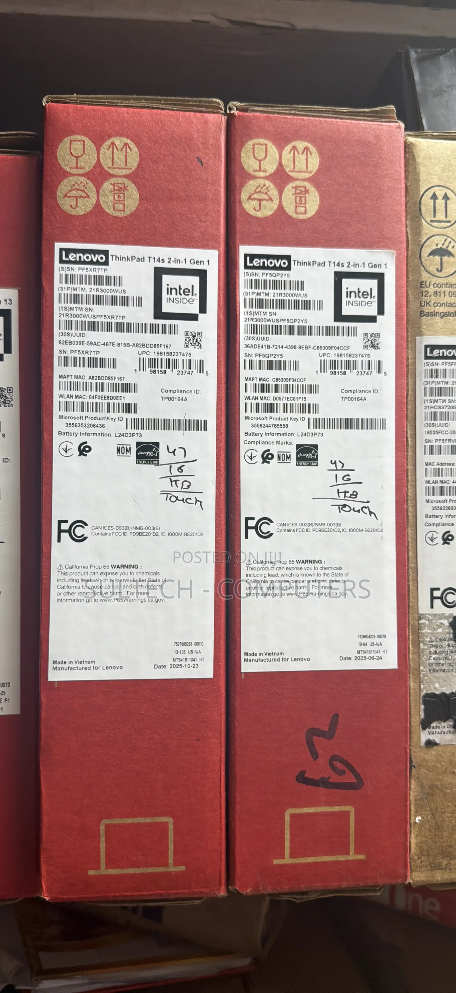New Laptop Lenovo ThinkPad T14s Gen 1 16GB Intel Core Ultra 7 SSD 1T