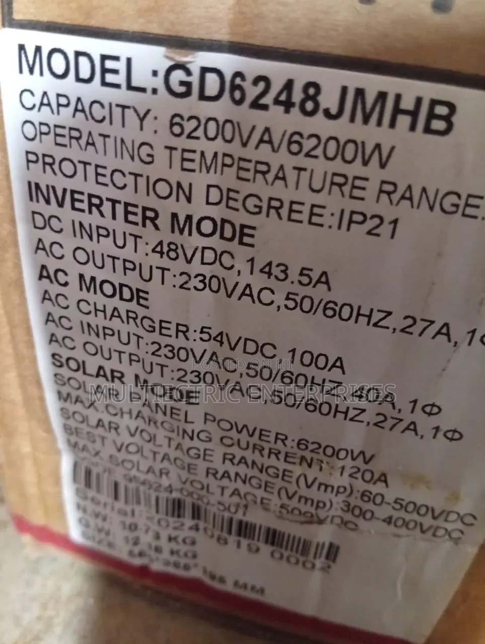 6.2kva Hybrid Inverter