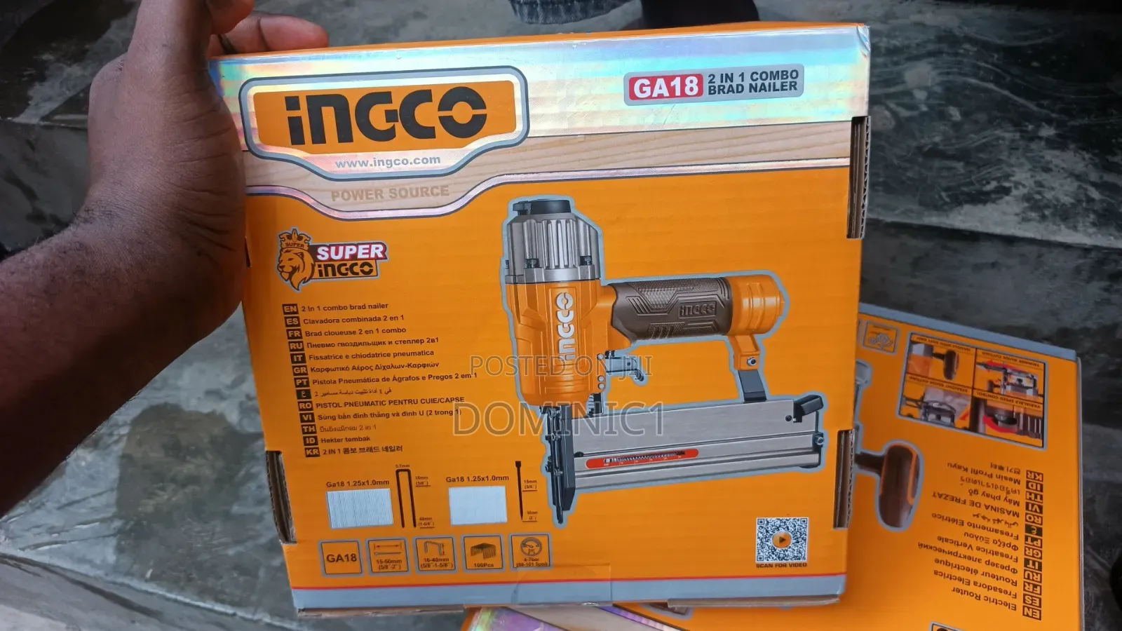 INGCO GA18 2-in-1 Combo Brad Nailer