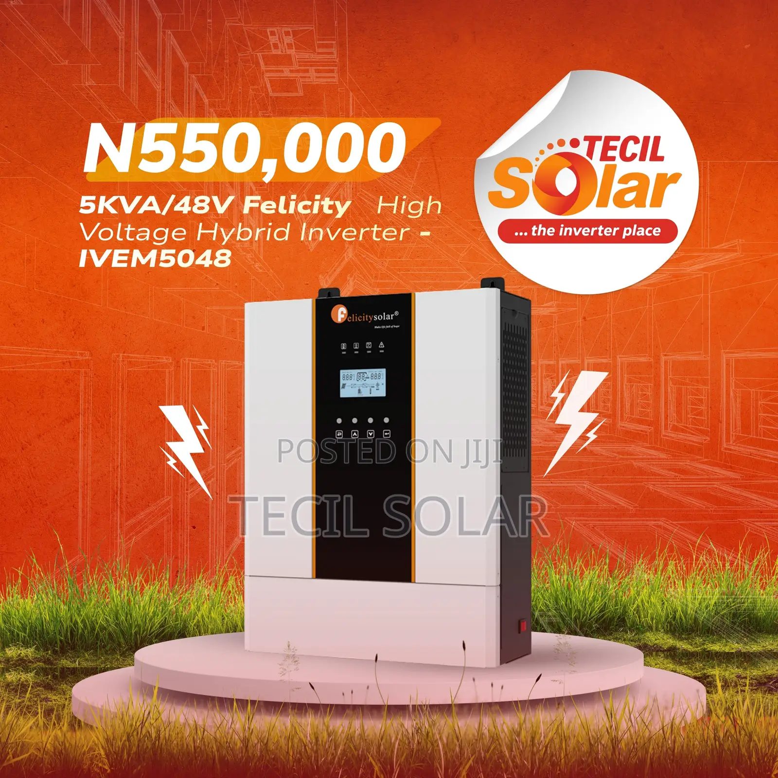 5kva/48v Felicity High Voltage Hybrid Inverter - IVEM5048