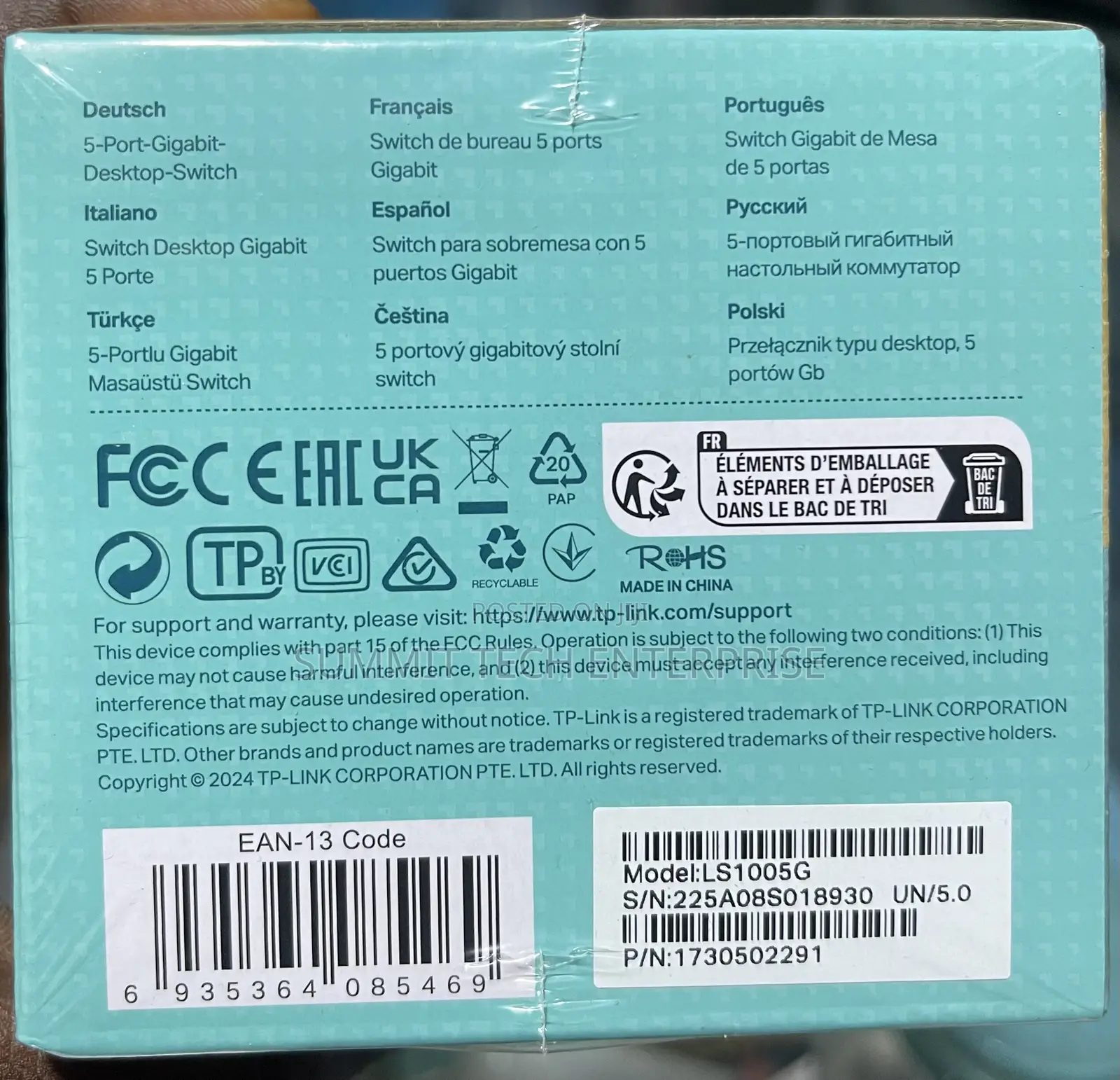 Tplink 5port Gigabit Desktop Switch