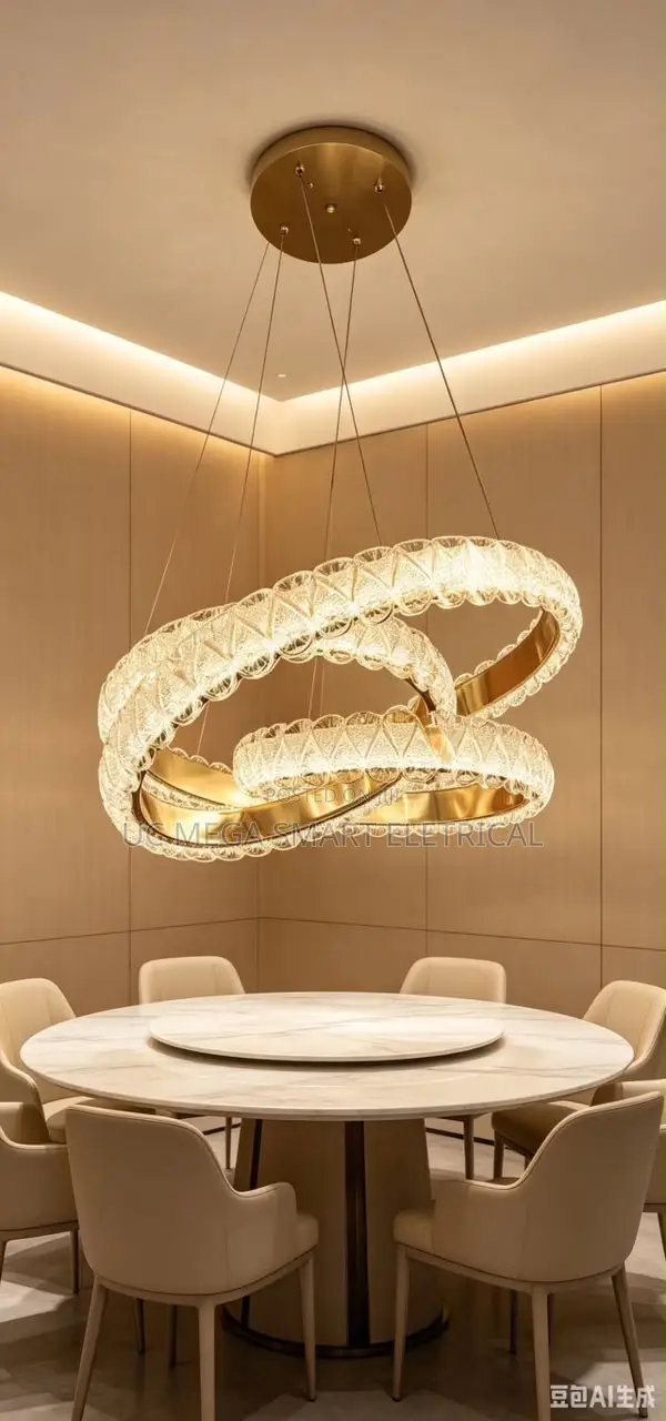Premium Crystal Clear and Sparkling Round Chandelier High End