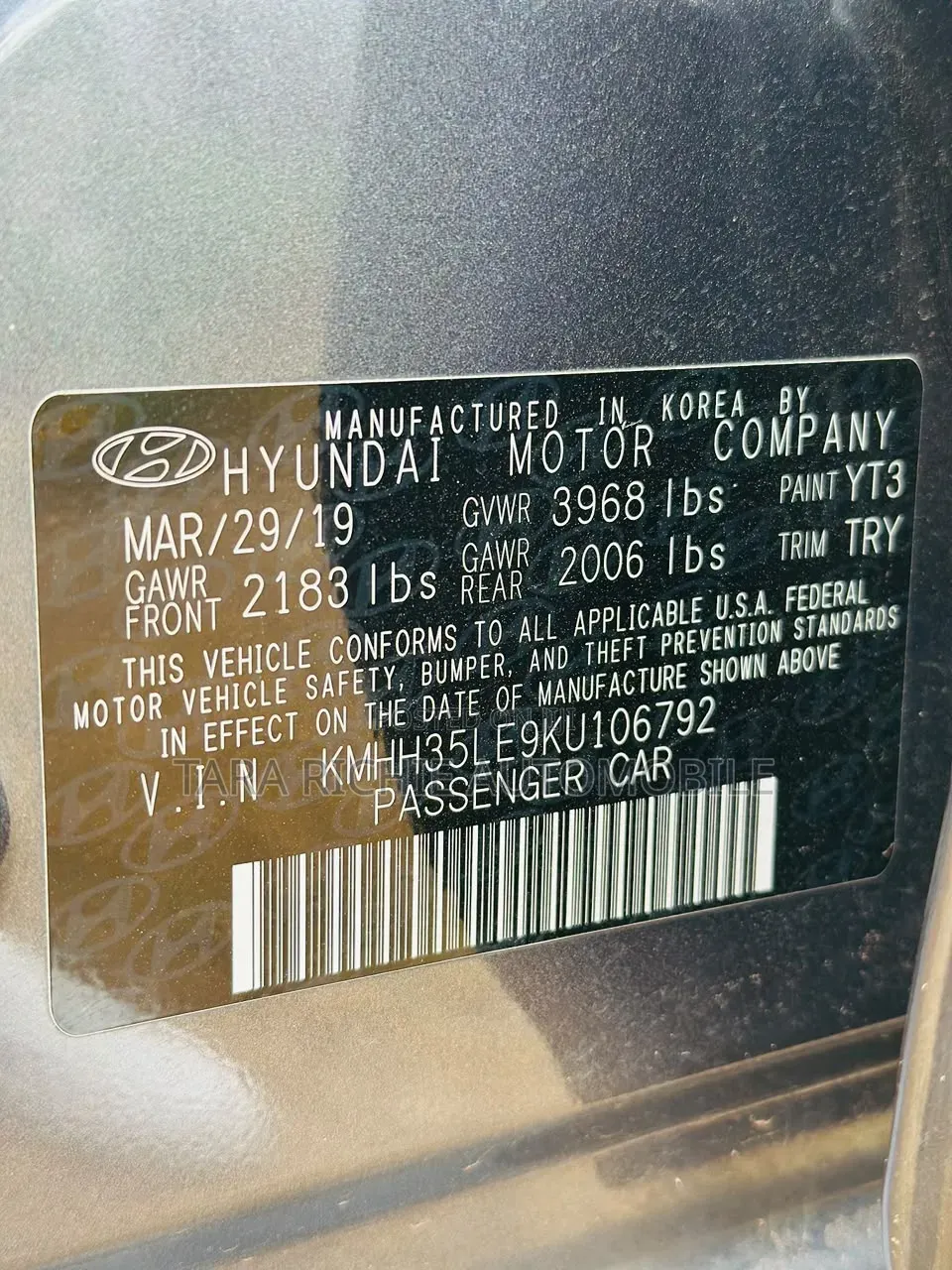 Hyundai Elantra 2019 Gray