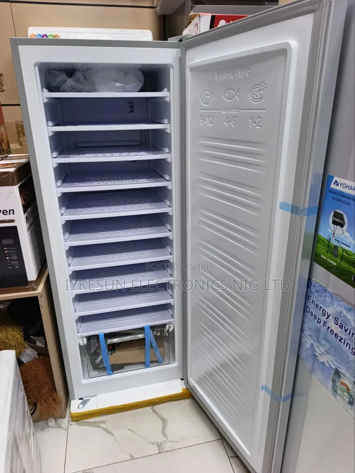 Original YOHAKO AC, DC 10Setp Solar Inverter ICE Block Upright Freezer