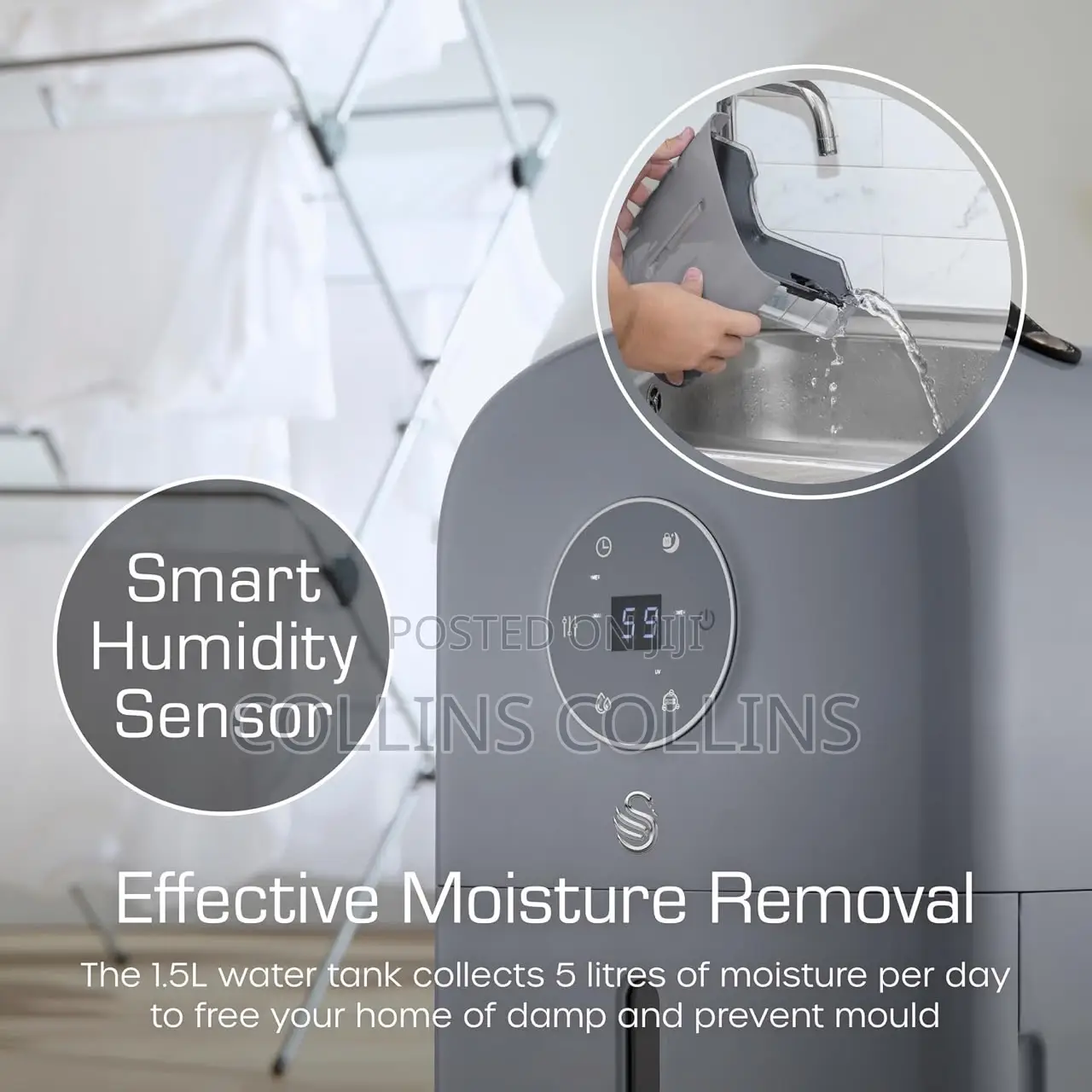 Swan 5L 2-in-1 Dehumidifier Air Purifier With LED Display