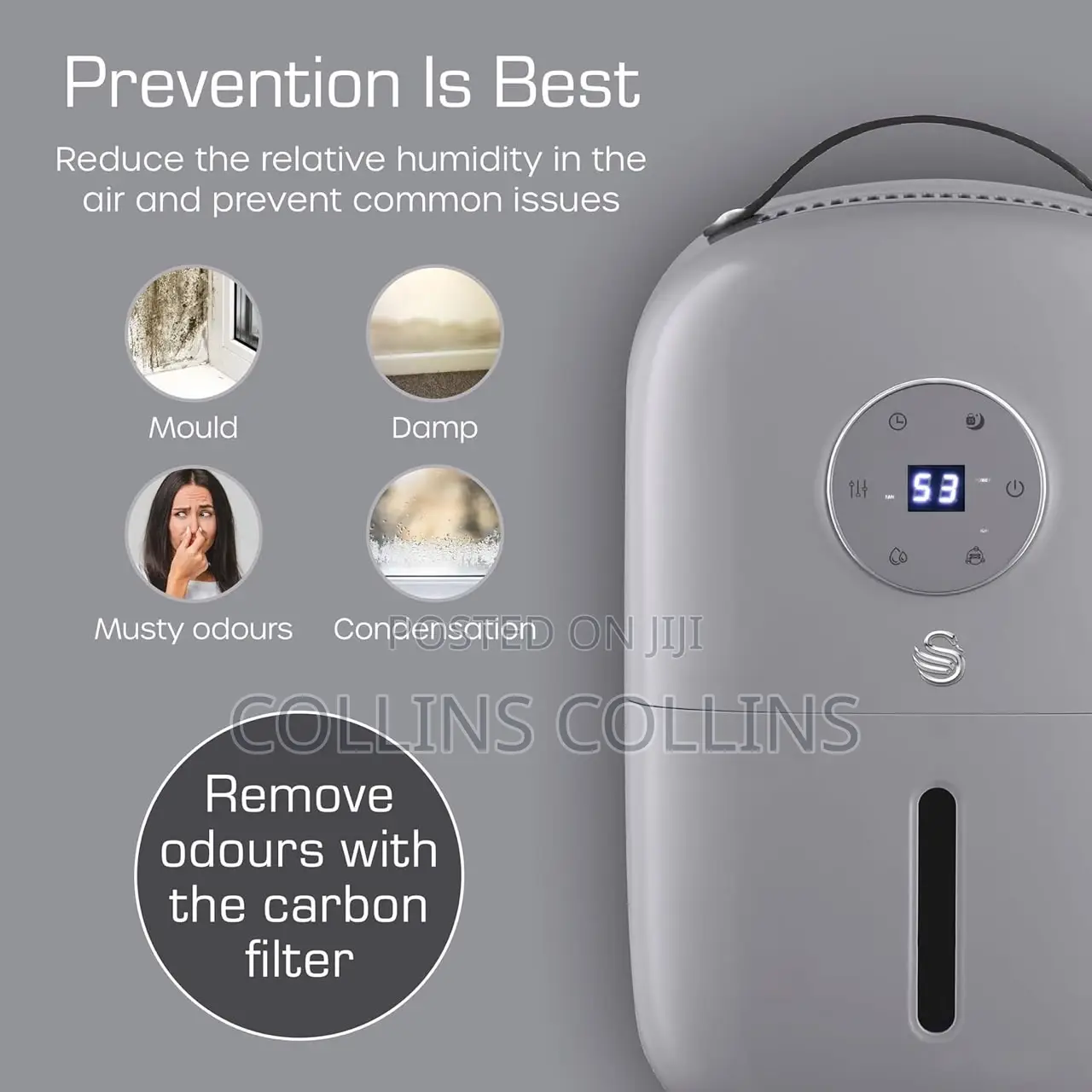 Swan 5L 2-in-1 Dehumidifier Air Purifier With LED Display