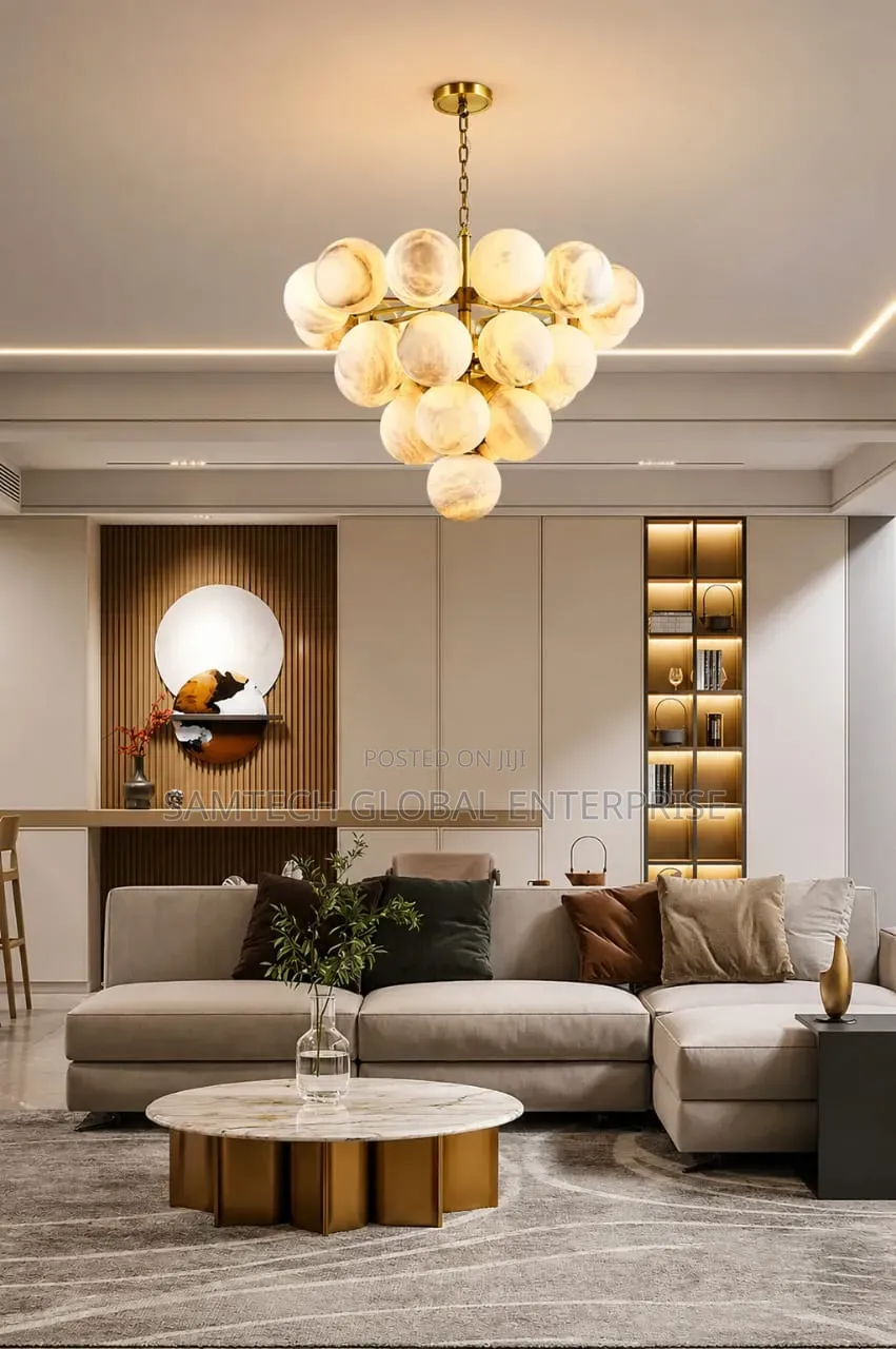 Luxury Marble Globe Chandelier – A Timeless Statement of Elegance