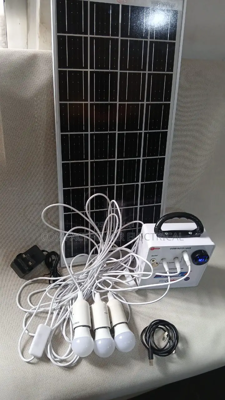 60wh Lithium Solar Lighting Kits With 30watts 18V Solar Panel 3x3watts