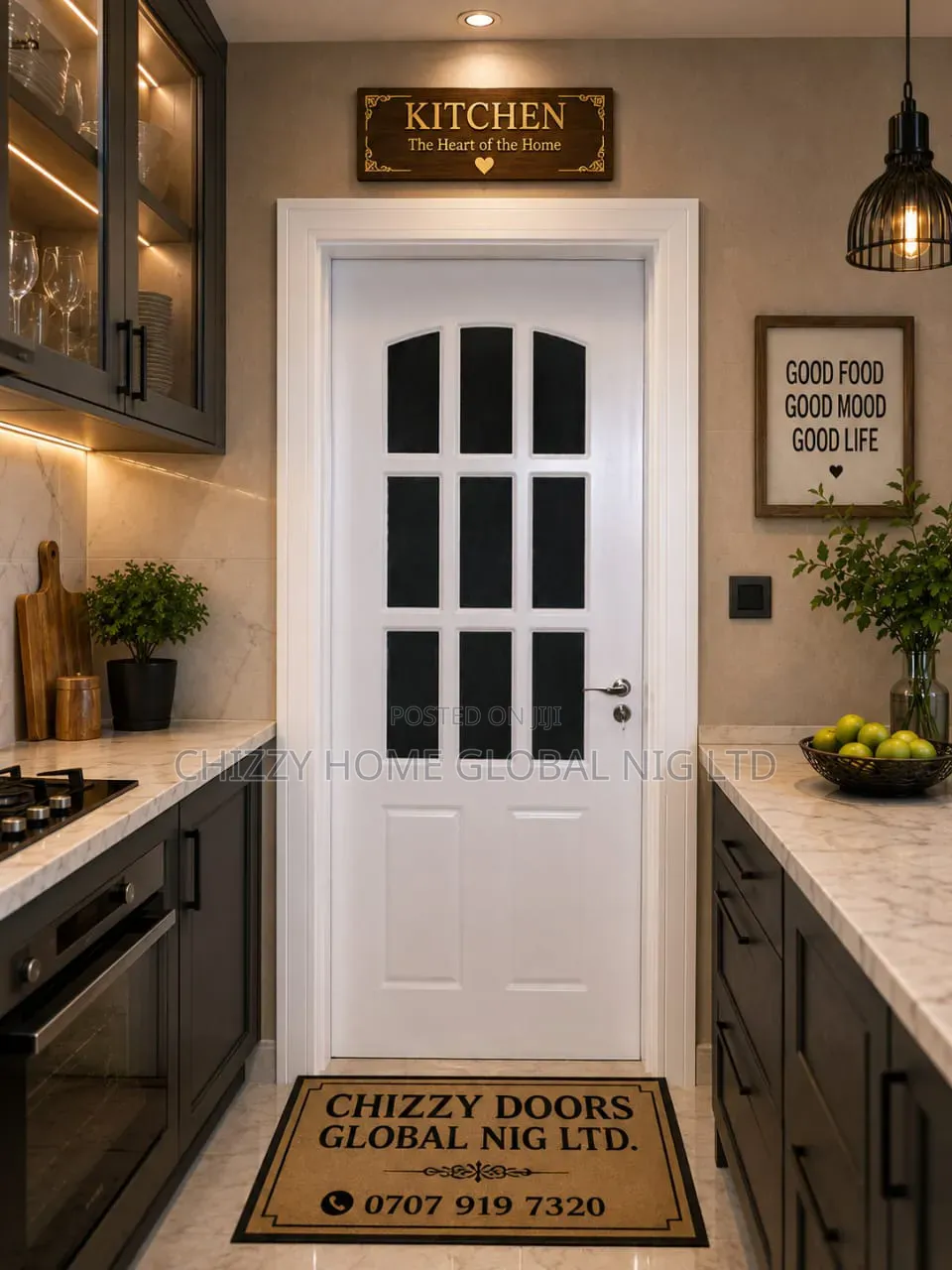 7ft by 3ft Quality HDF Wooden Glass Tampered Door Full Gauge