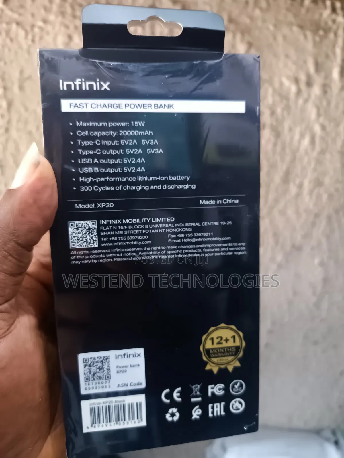 20,000MAh Infinix Power Bank 20,000MAh Infinix Power Bank Xpower Go