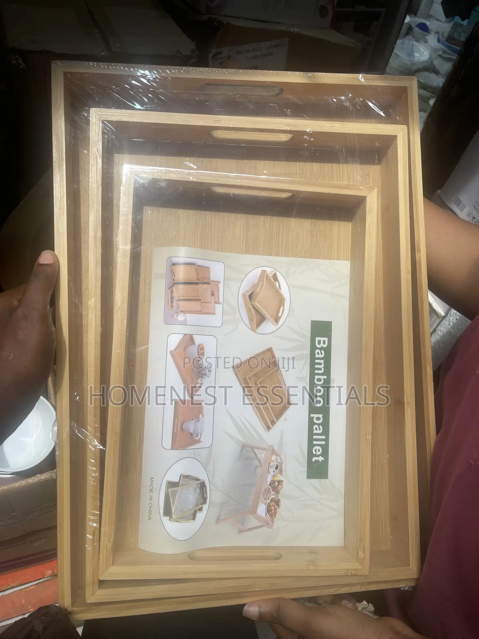 3 Set of Bamboo Tray