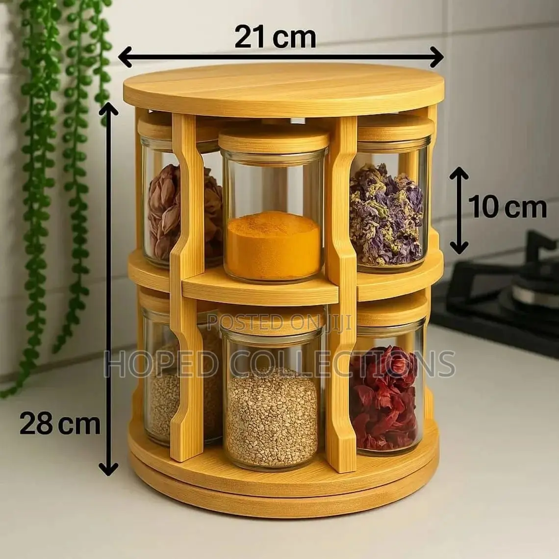 Wooden Rotating Spice Jar
