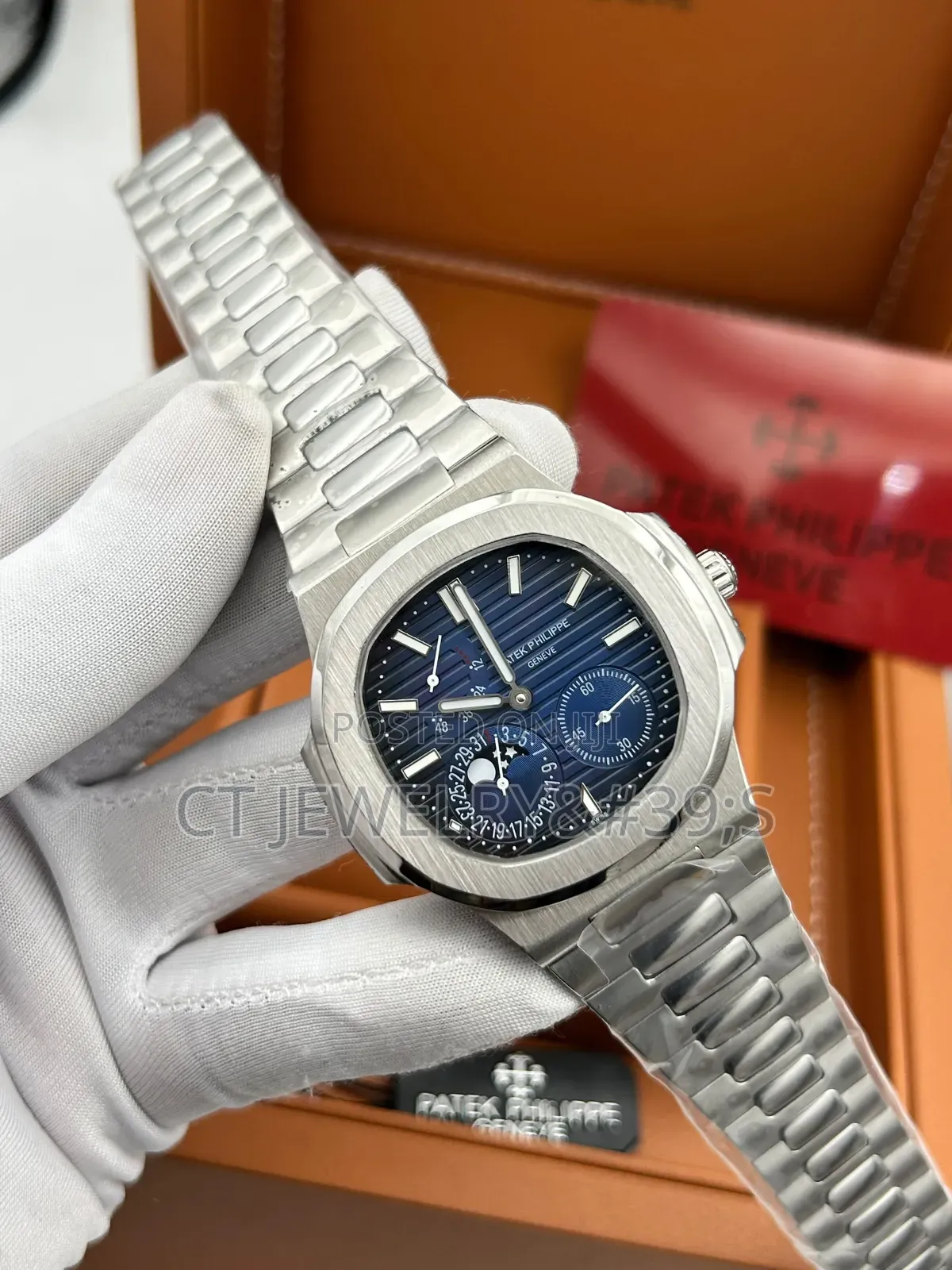 Luxury Patek Philippe Nautilus With a Signature Blue Sunburst Dial