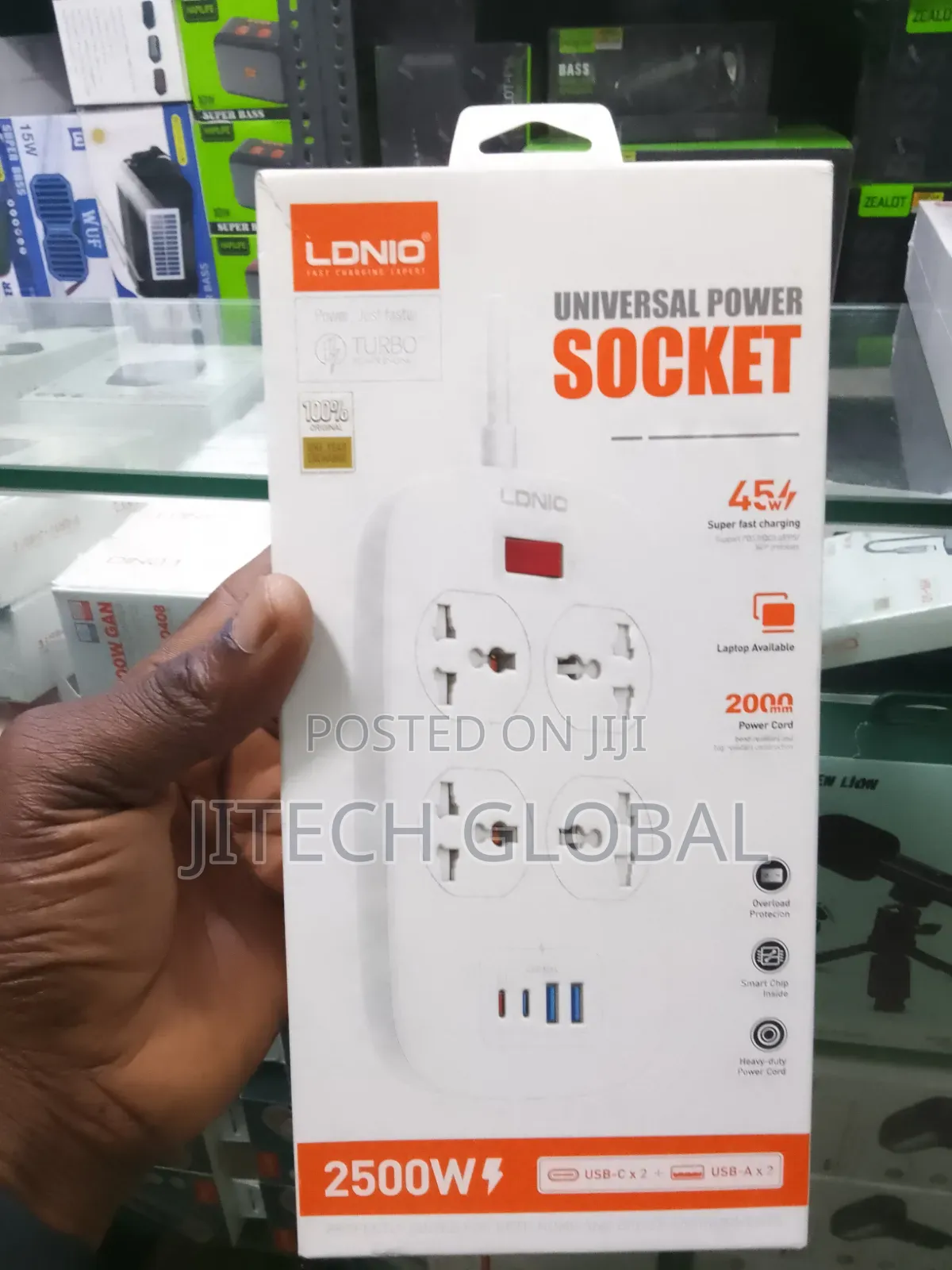 4 Power Socket Extention With 2 USB + 2 USB C (45w) 2m Havy