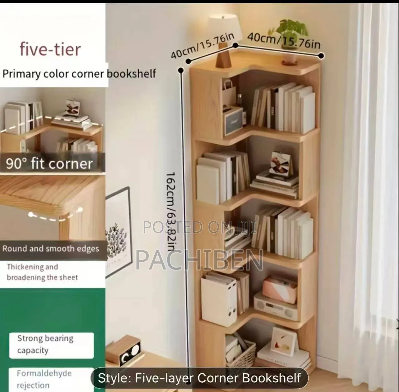 Tall Corner Bookshelf