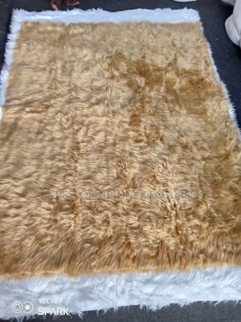 VIP Grey Fur Faux Sheepskin Center Rug