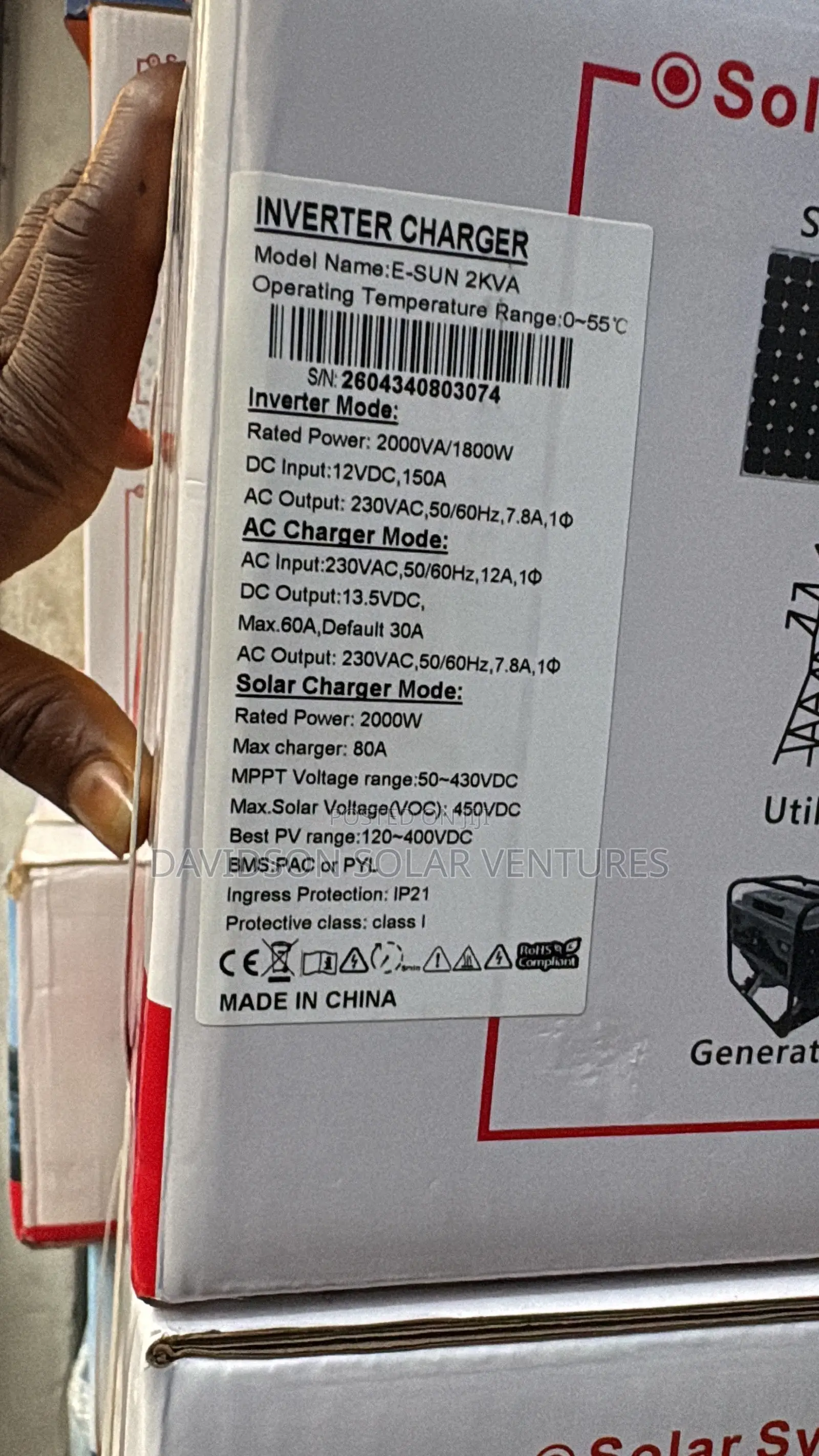 12v 2kva Sako Hybrid Solar Inverter