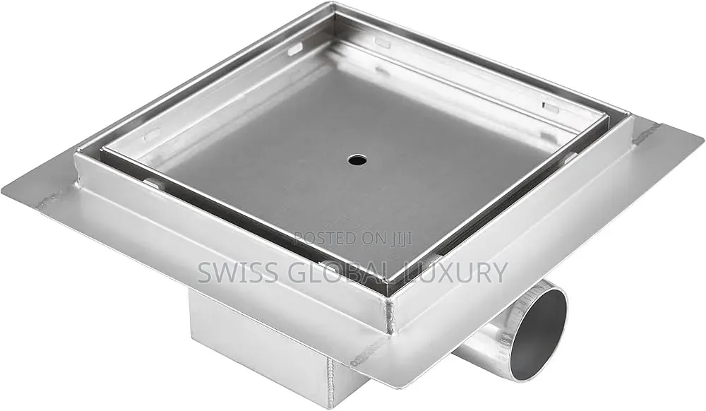 15×15 Quality Stemless Steel Square Tile Insert Floor Drain