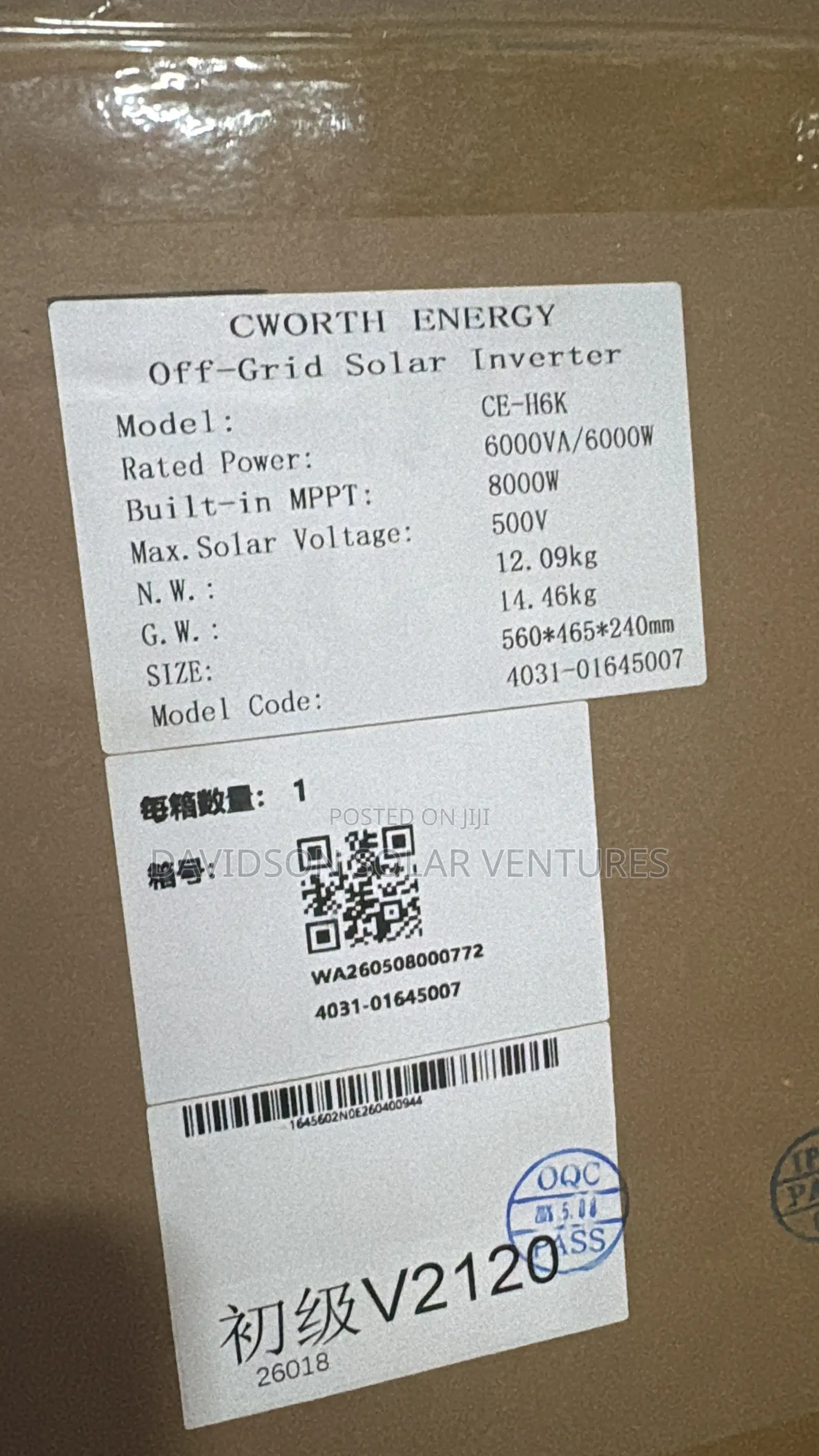 48v 6kva Cworth Energy Off Grid Solar Inverter