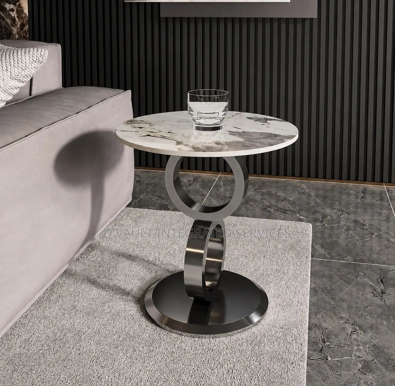 Sleek Marble Side Stool