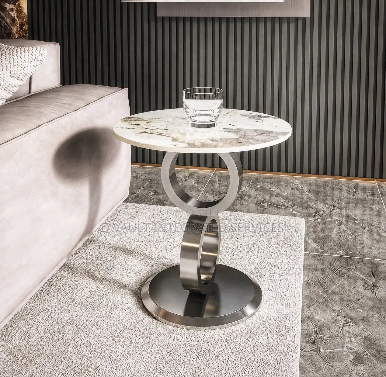 Sleek Marble Side Stool