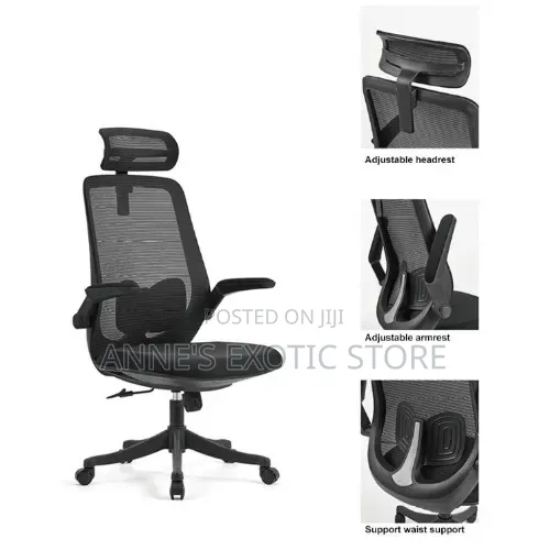 Ergonomic High-Back Mesh Office Chair With Adjustable Headrest