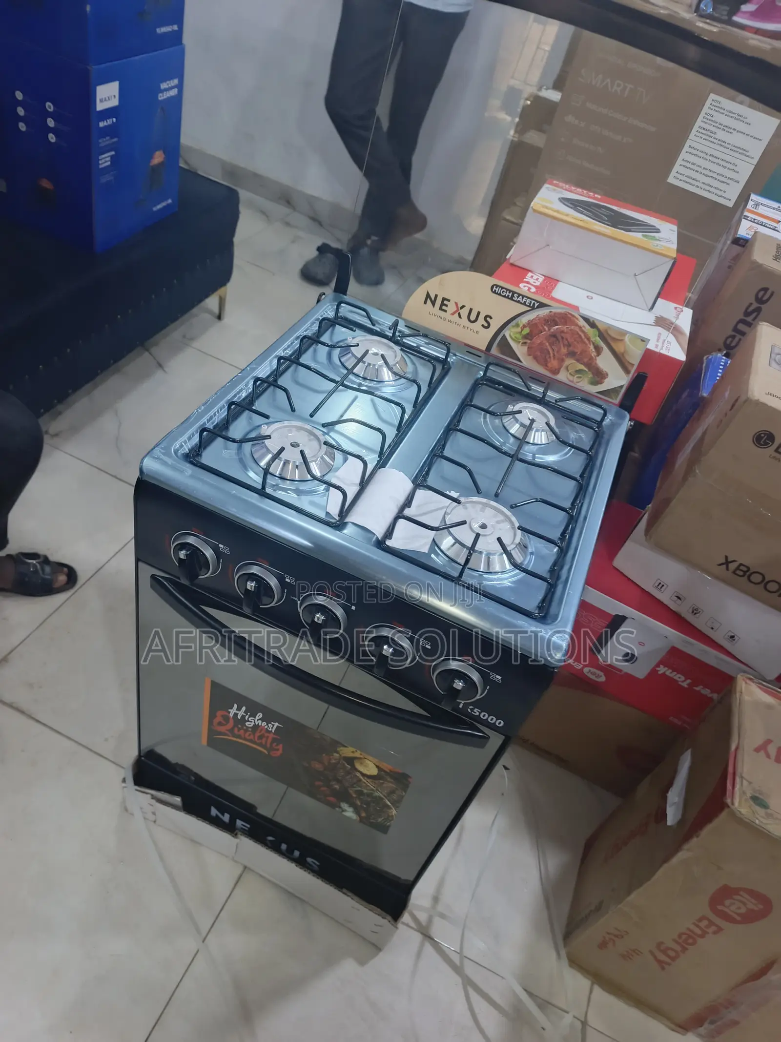 Nexus 50x50 4 Burner Standing Gas Cooker for Modern Kitchens